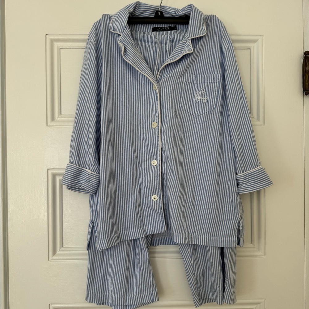 Ralph Lauren Blue Striped Pajama Set